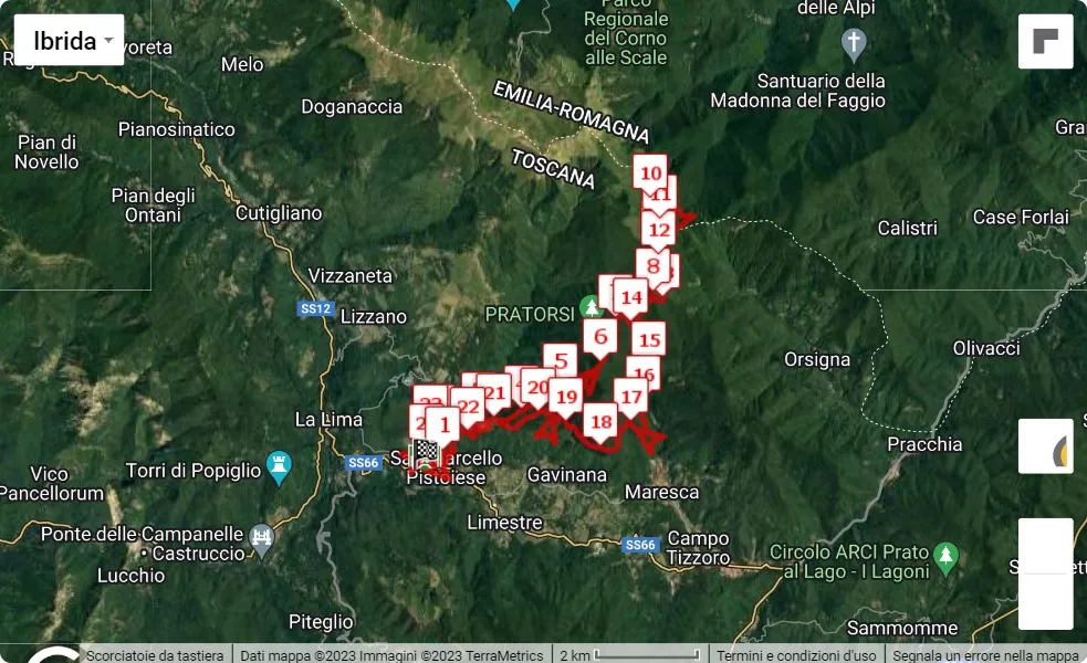 10° Montanaro Trail, 25 km race course map