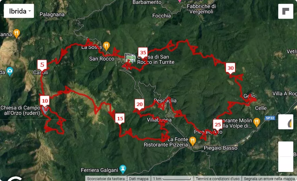 4° Piglione Trail 2023, 36 km race course map