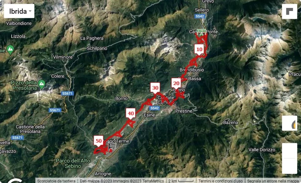 Valle dei Segni Wine Trail, 55 km race course map