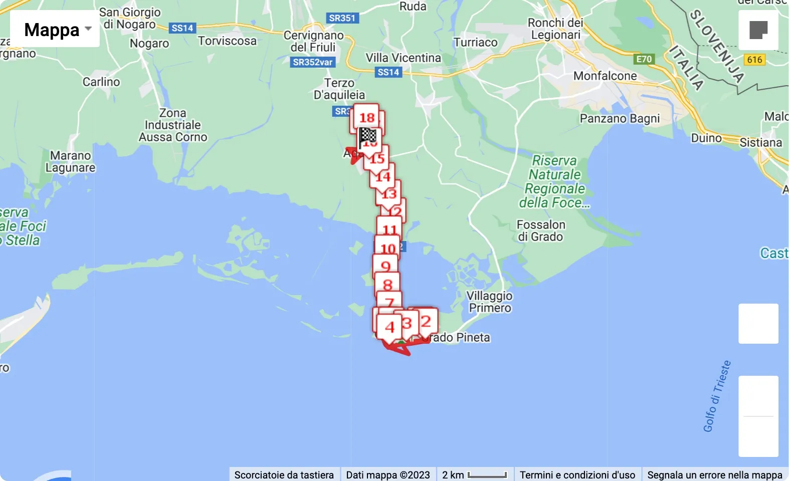 3° Mytho Marathon, mappa percorso gara 20 km
