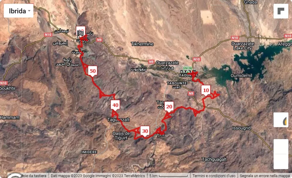 mappa percorso di gara Ultra X Morocco 2023