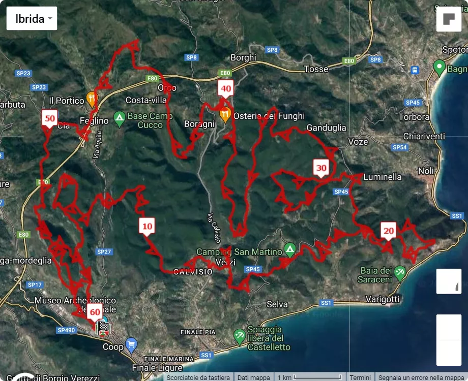 9° Trail del Marchesato, mappa percorso gara 60 km