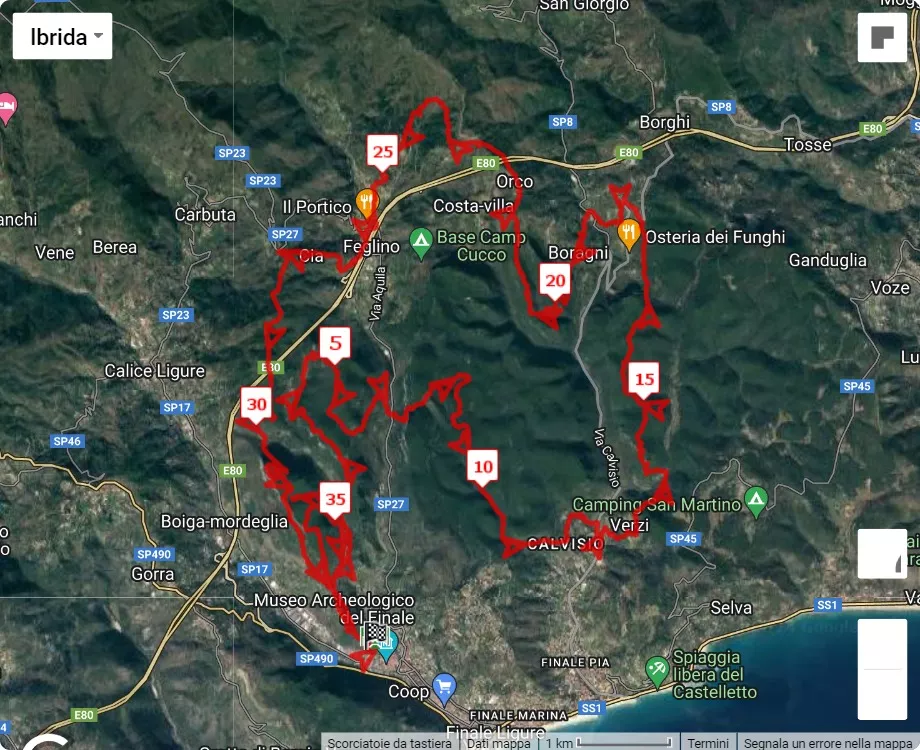 9° Trail del Marchesato, mappa percorso gara 38 km