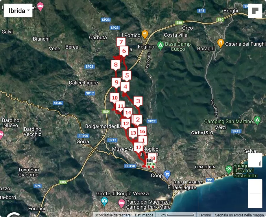 9° Trail del Marchesato, mappa percorso gara 16 km