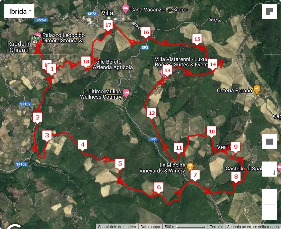 Chianti Ultra Trail 2024, mappa percorso gara 20 km