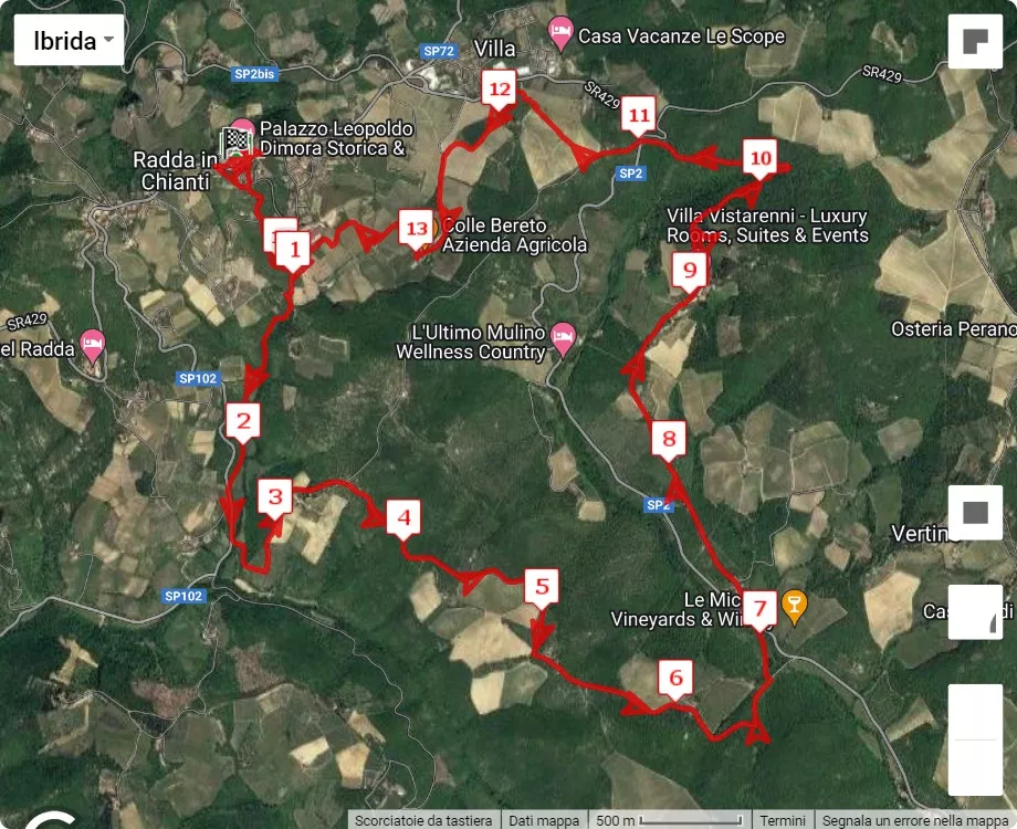Chianti Ultra Trail 2024, 15 km race course map