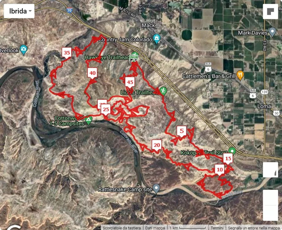 Desert R.A.T.S. Trail Running Festival, 50 km race course map