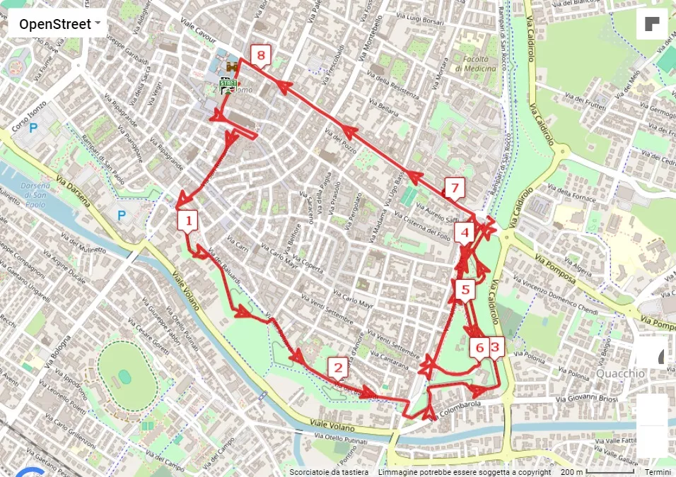 StraFerrara 2024, mappa percorso gara 6.8 km