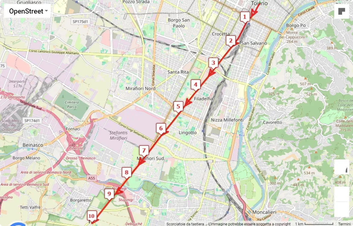 mappa percorso di gara Tuttadritta 2024