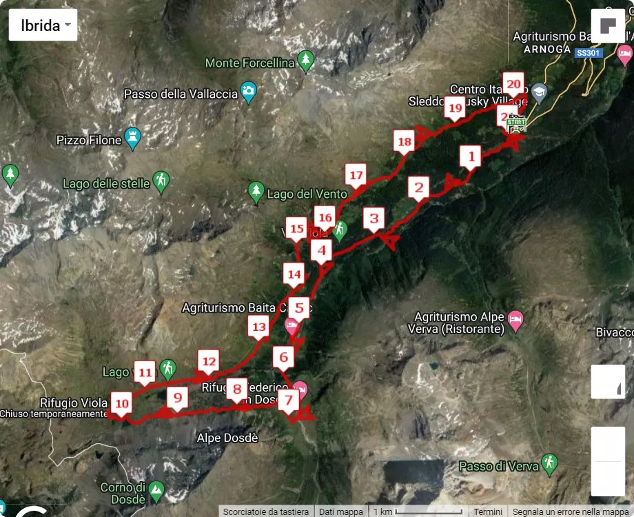 TrailRun Alta Valtellina, mappa percorso gara 21 km