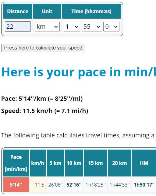 Calculate your speed