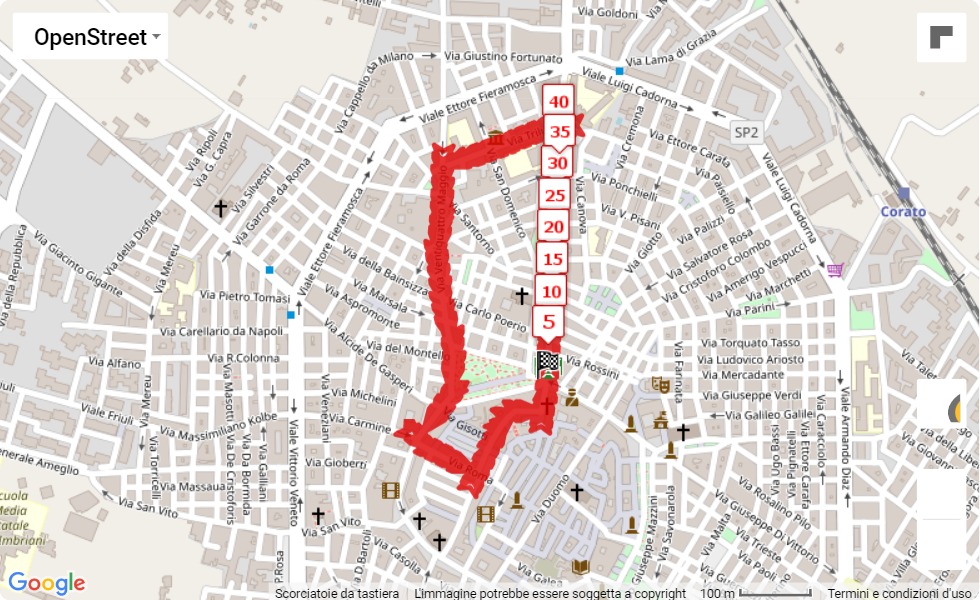mappa percorso di gara 6 ore Coratina