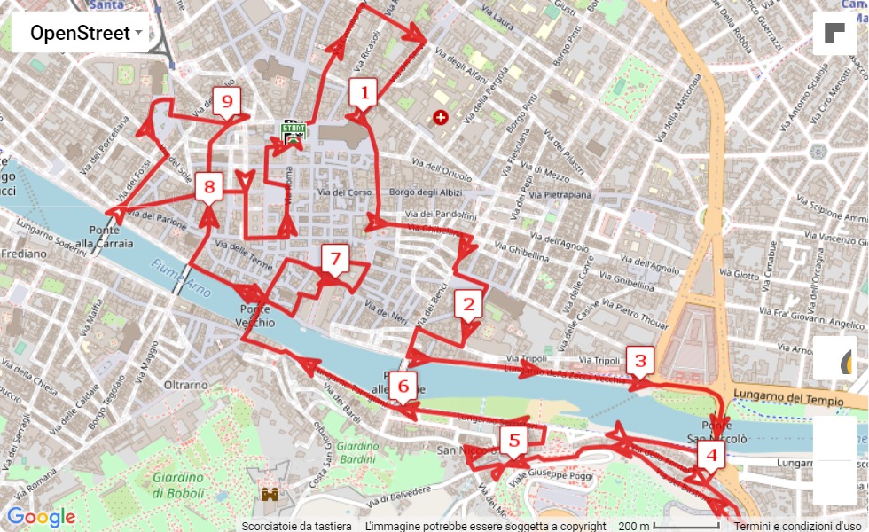 mappa percorso di gara 81° CETILAR RUN - NOTTURNA DI SAN GIOVANNI