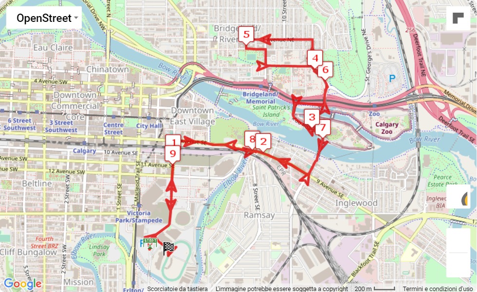 2021 Scotiabank Calgary Marathon race course map 2021 Scotiabank Calgary Marathon