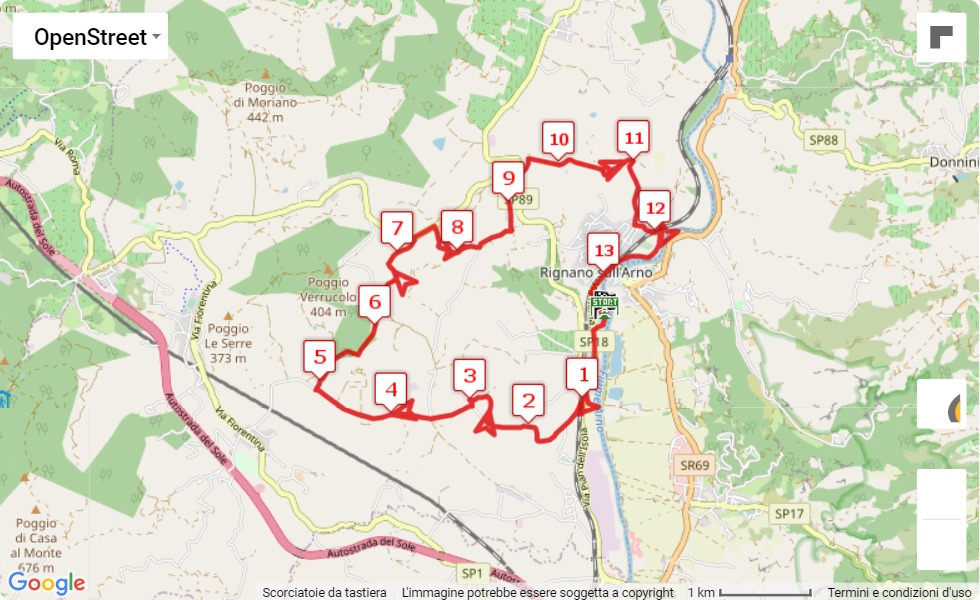 race course map 7° Rignano Run