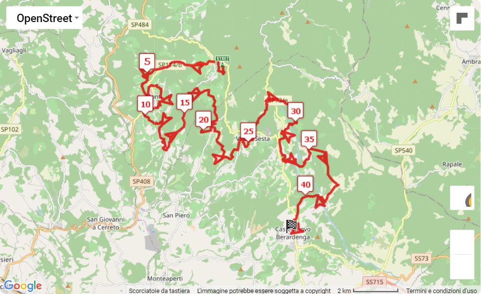 mappa percorso di gara 14° EcoMaratona del Chianti Classico