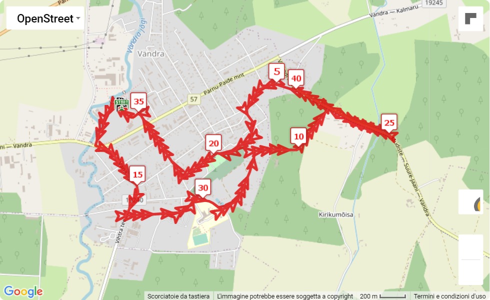 mappa percorso di gara Mispo Winter Marathon 2021