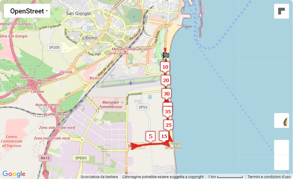 3° Maratona di Catania, mappa percorso gara 42.195 km 3° Maratona di Catania
