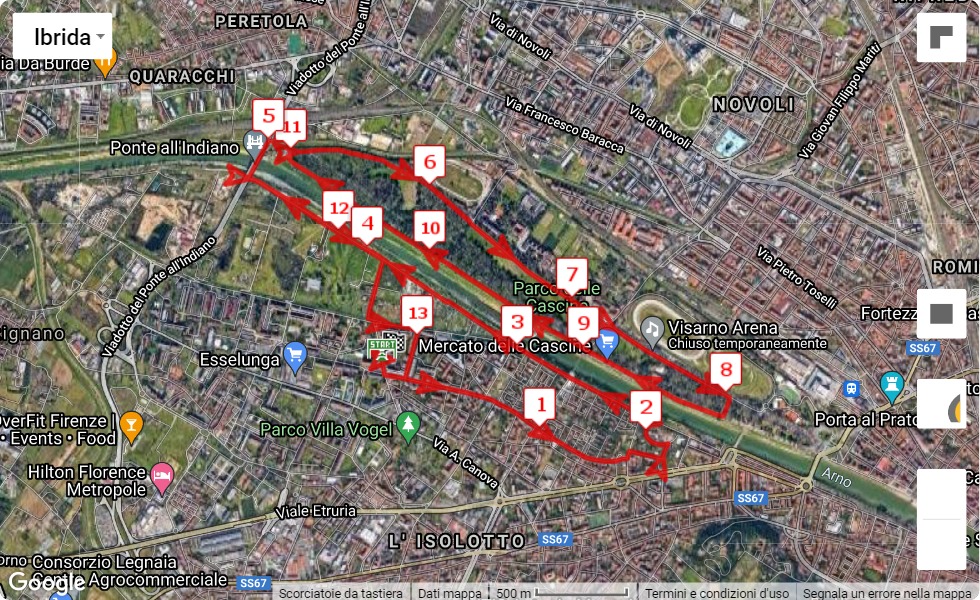 race course map 47° Maratonina della Befana