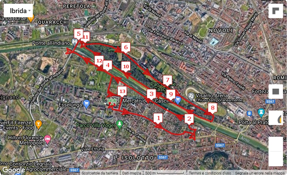 47° Maratonina della Befana, mappa percorso gara 13.5 km 47° Maratonina della Befana