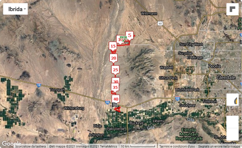 race course map Buckeye Marathon 2022