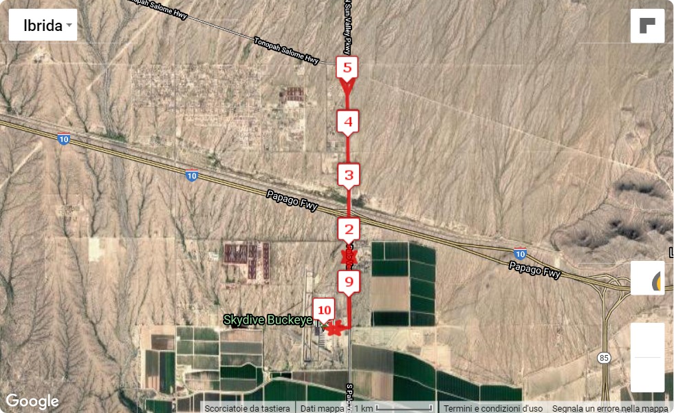 Buckeye Marathon 2022, 10 km race course map Buckeye Marathon 2022