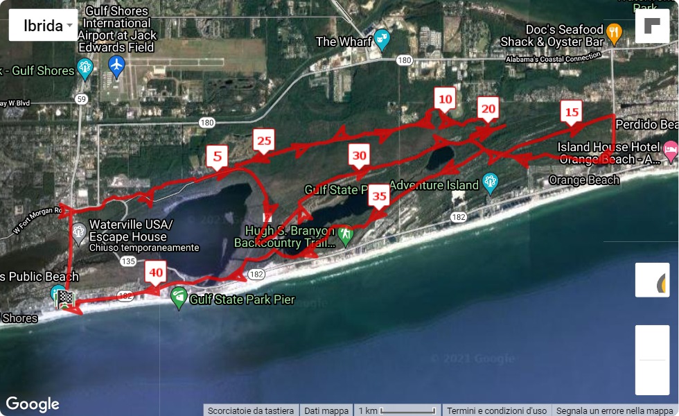 Big Beach Marathon and Half Marathon 2022, 42.195 km race course map Big Beach Marathon and Half Marathon 2022