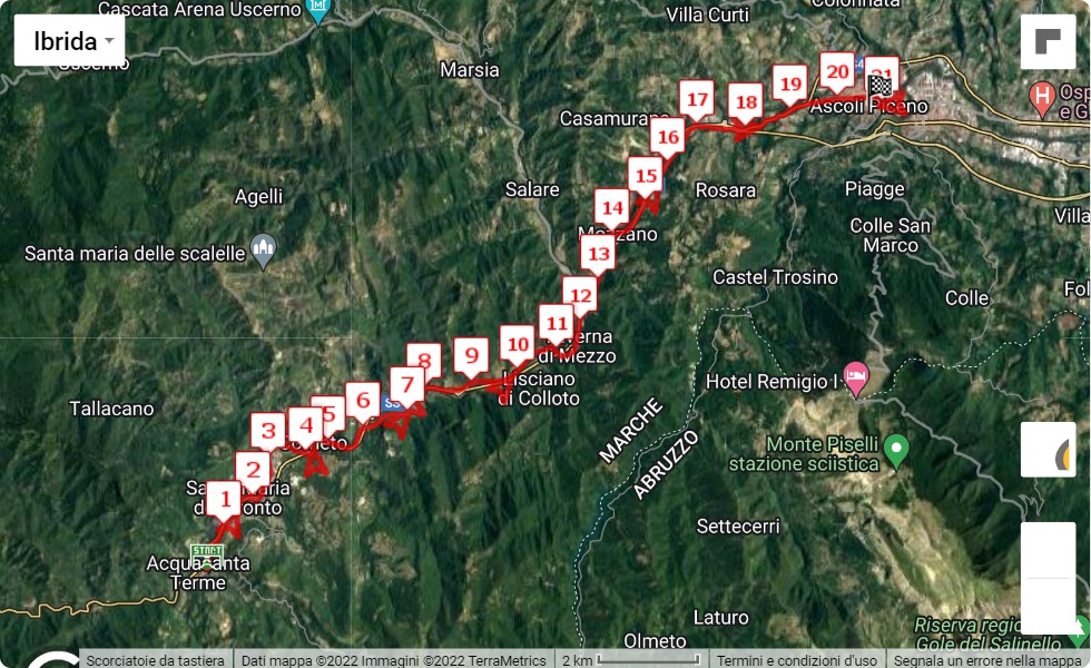 Race course map 5° Mezza Maratona di Ascoli Piceno