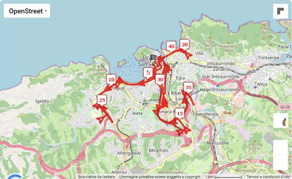 Zurich San Sebastián Marathon 2022, mappa percorso gara 42.195 km