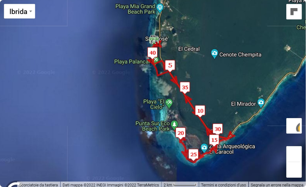 Maya Marathon. Run in the jungle 2022, mappa percorso gara 42.195 km Maya Marathon. Run in the jungle 2022