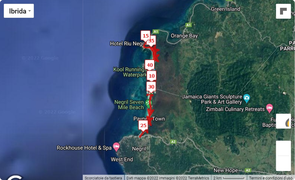 Reggae Marathon 2022, mappa percorso gara 1 Reggae Marathon 2022