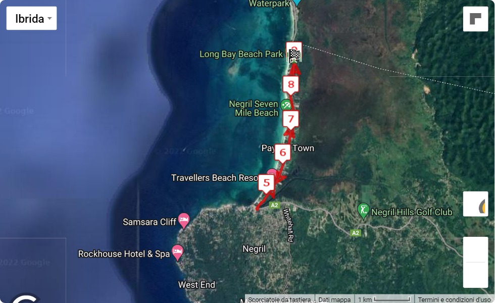 Reggae Marathon 2022, 10 km race course map Reggae Marathon 2022