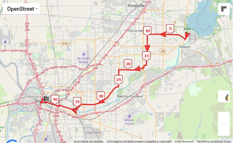 race course map California International Marathon 2022