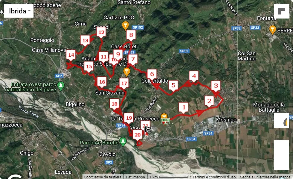 race course map 12° Prosecco Run