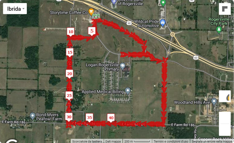 mappa percorso di gara Run for the Ranch 2022