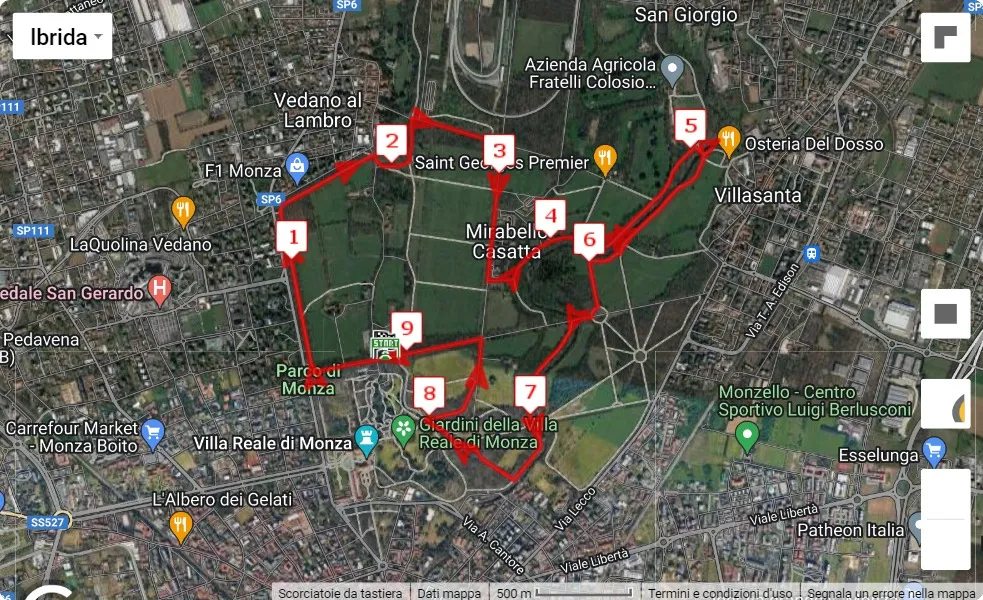 7° Run for Life - Monza, mappa percorso gara 10.2 km