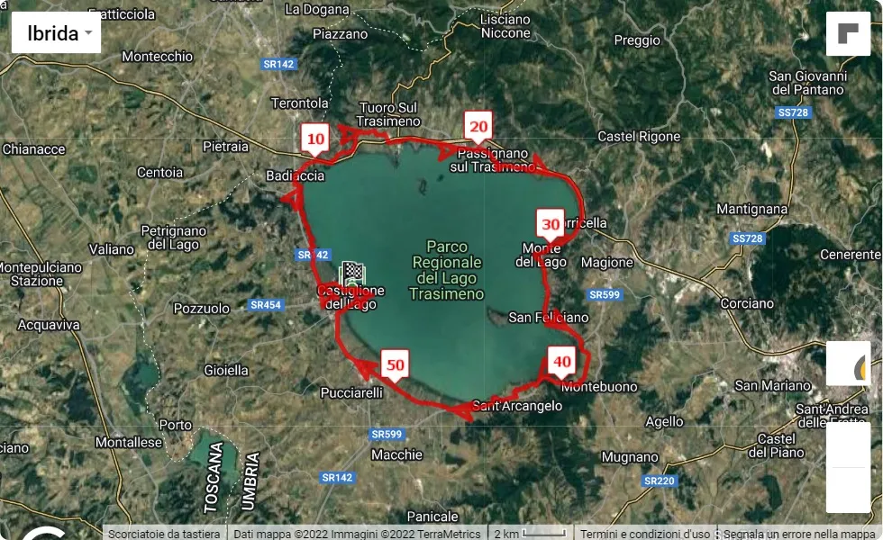 21° Strasimeno, 58 km race course map