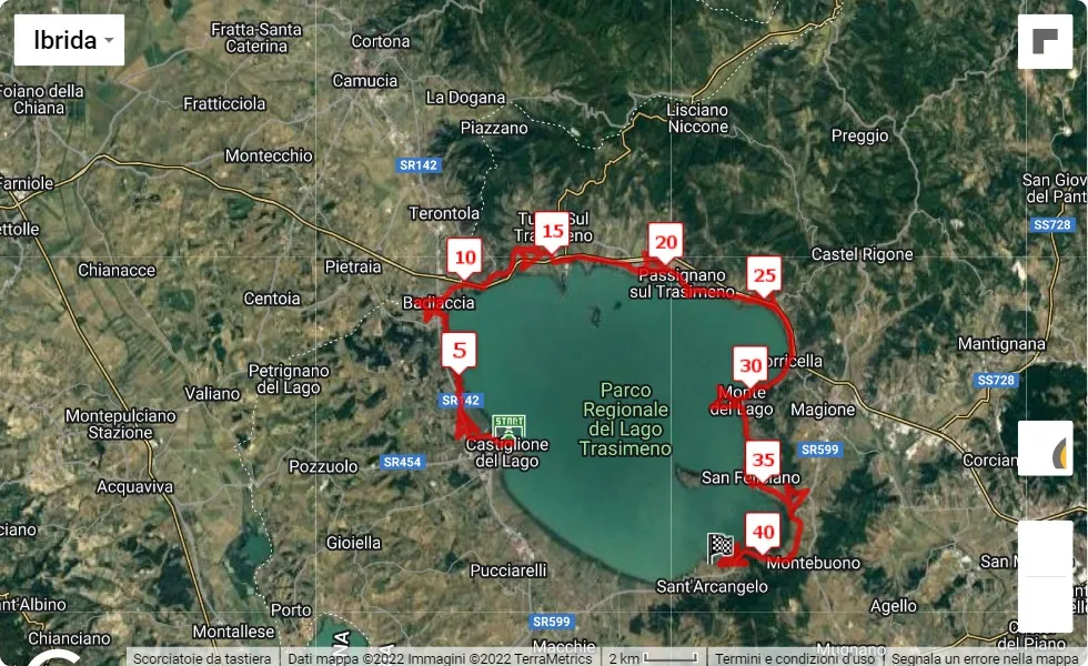 21° Strasimeno, 42.195 km race course map