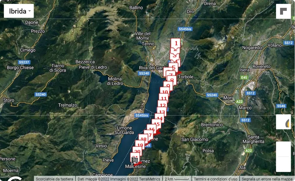 2° Lake Garda 42, 21.0975 km race course map