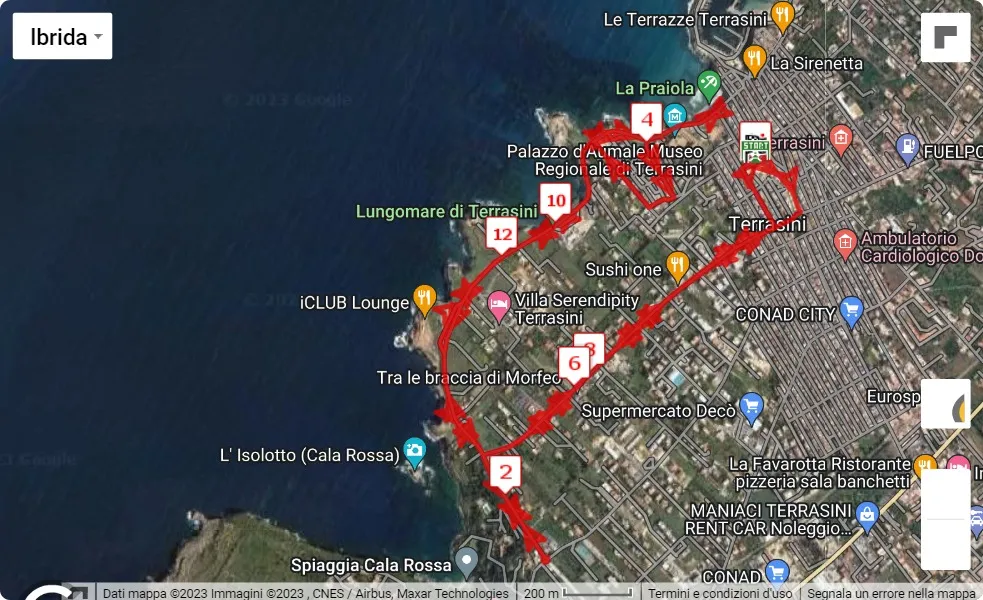 22° Maratonina di Terrasini, 14 km race course map