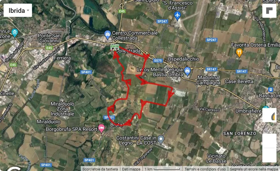 mappa percorso di gara Sulle Strade del Colle 2023