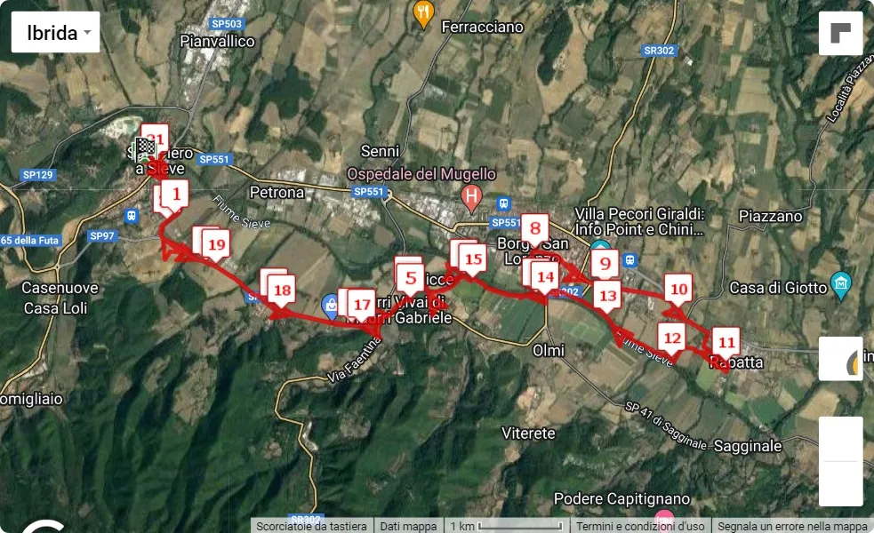 race course map Mezza del Mugello 2023