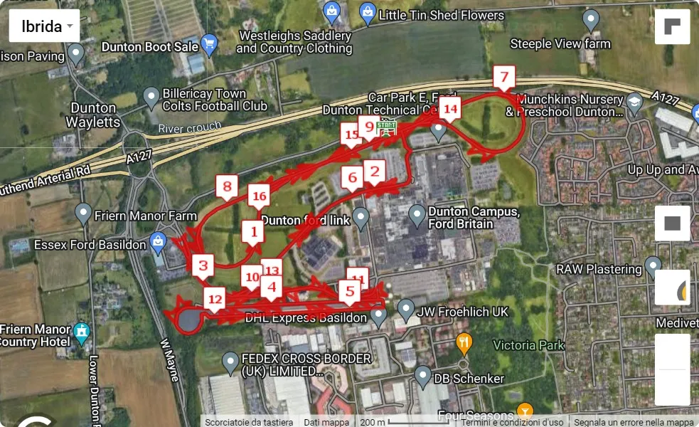 Test Track 10 and Fun Run 2023, 16.09 km race course map