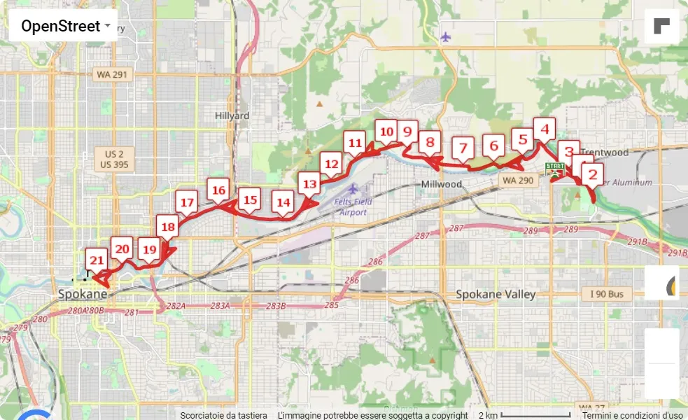 Windermere Marathon and Half Marathon 2023, mappa percorso gara 21.0975 km