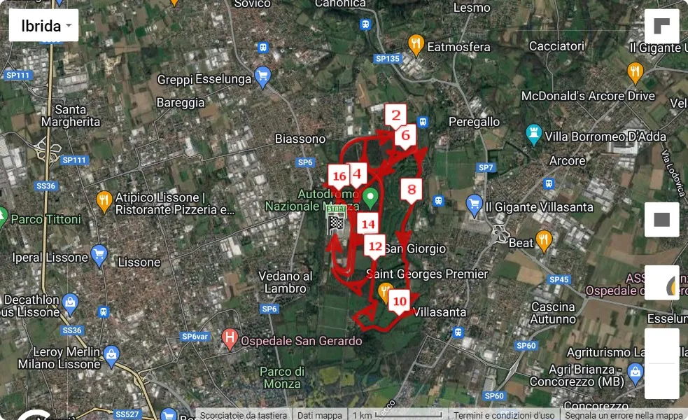 Formula 1, mappa percorso gara 18 km