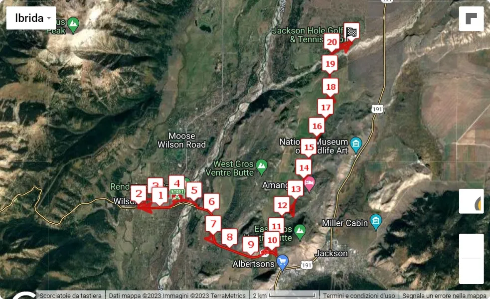 race course map Grand Teton Half & 5K 2023