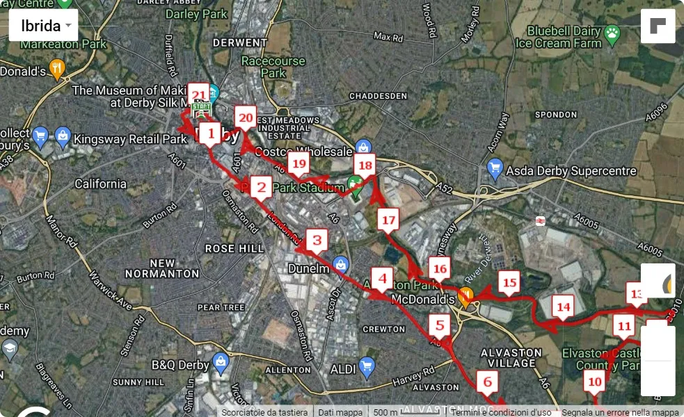 mappa percorso di gara Ramathon 2023