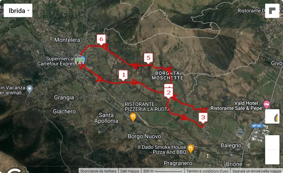 mappa percorso di gara LA CURSA ' D LA VAL
