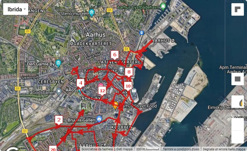 BESTSELLER Aarhus City Half marathon 2023, 21.0975 km race course map