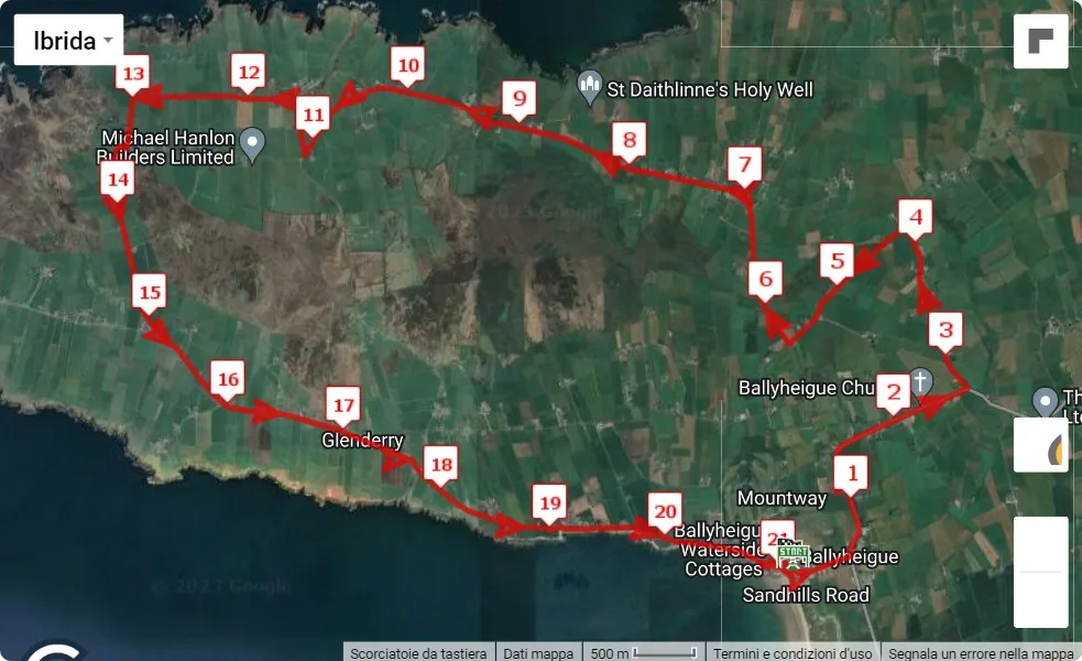 Half on the Head 2023, mappa percorso gara 21.0975 km